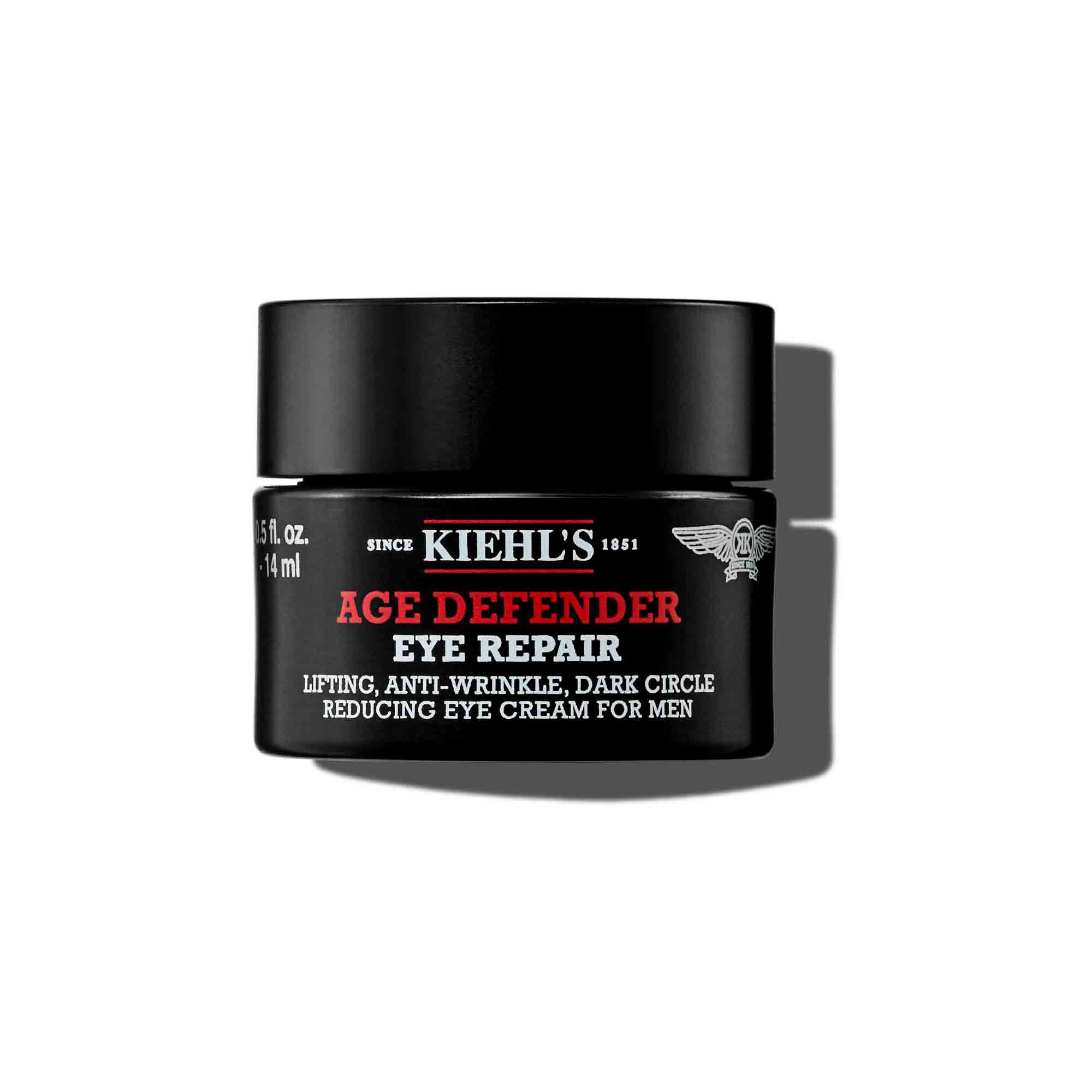 Un pot de 14 ml de soin yeux Kiehl's Age Defender sur fond blanc.
