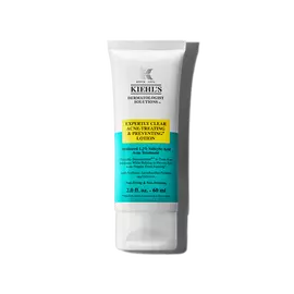 Un tube de 60 ml de lotion Expertly Clear Blemish-Treating & Preventing Lotion de Kiehl's sur fond blanc.