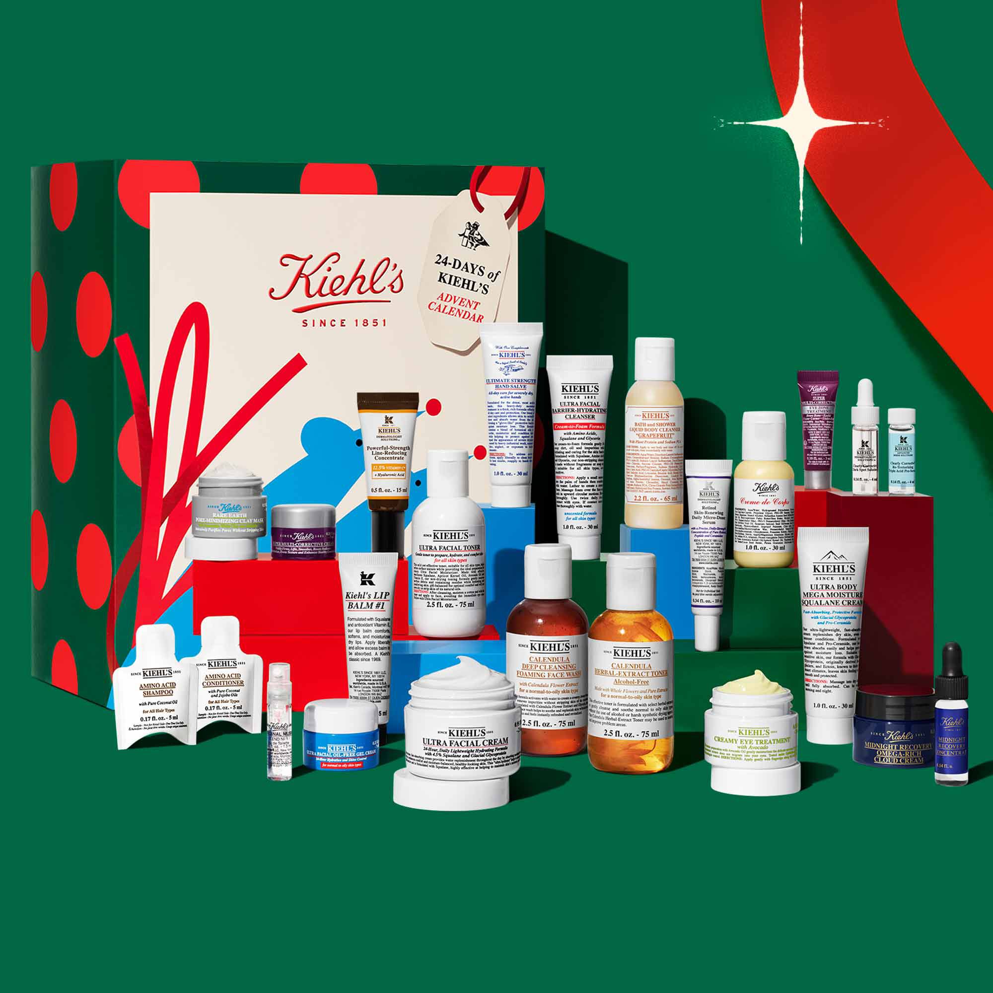 Calendrier de l'Avent Kiehl's : 24 Soins Visage & Corps
