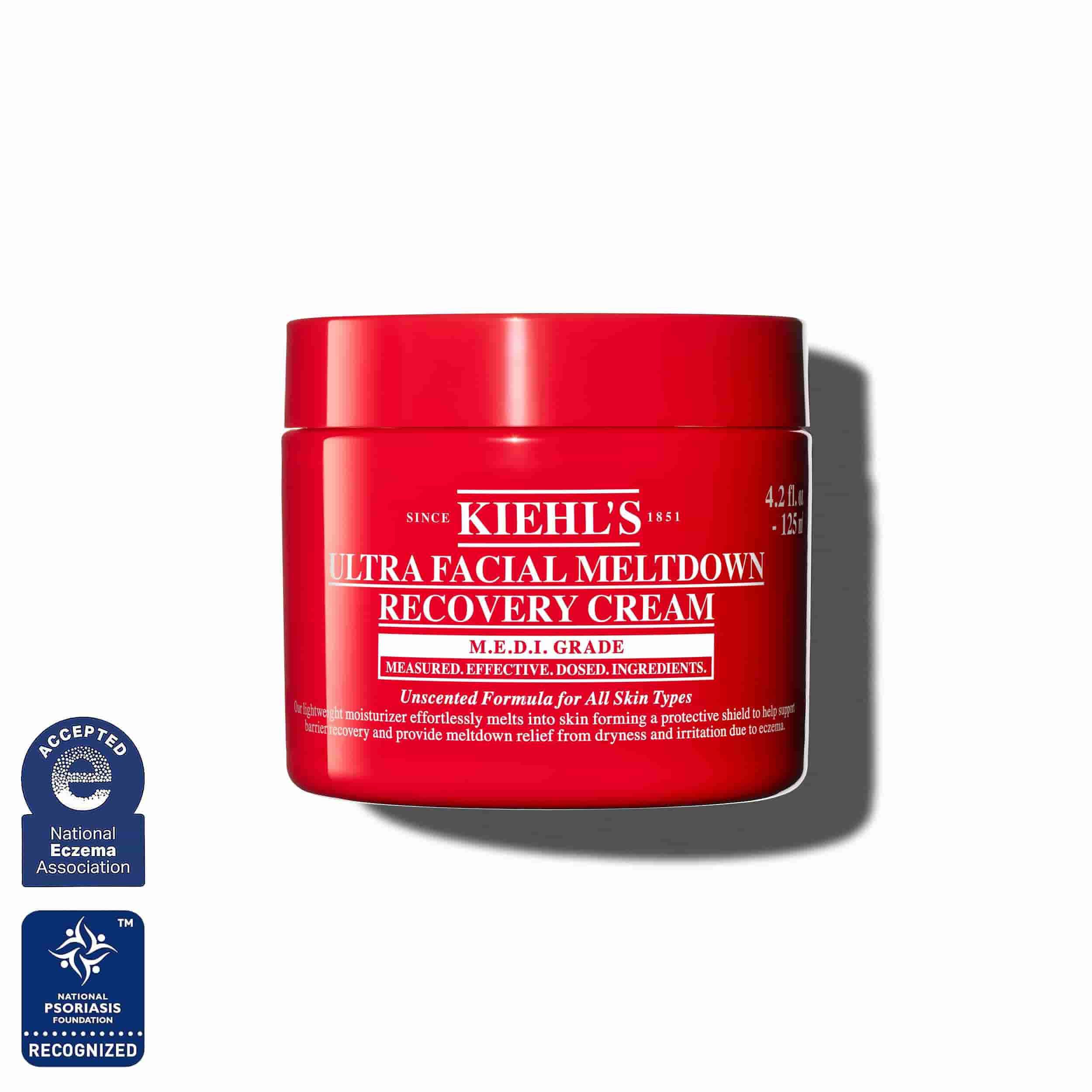 Pot rouge de Kiehl’s Ultra Facial Meltdown Recovery Cream Whip, format 125 ml.