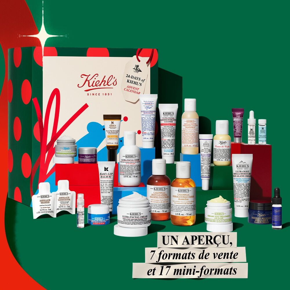 Calendrier de l'Avent Kiehl's : 24 Soins Visage & Corps