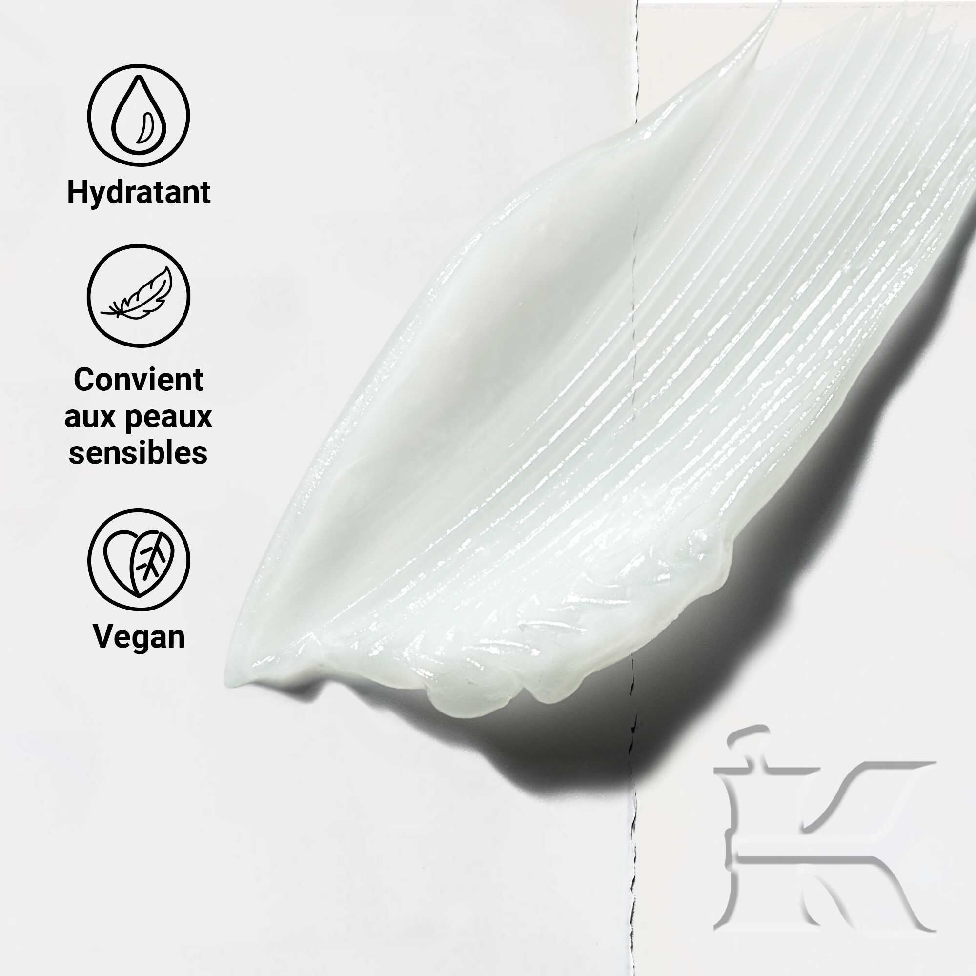 Gros plan sur la texture du Lip Balm #1 montrant une formule cremeuse et hydratante concue pour hydrater les levres.