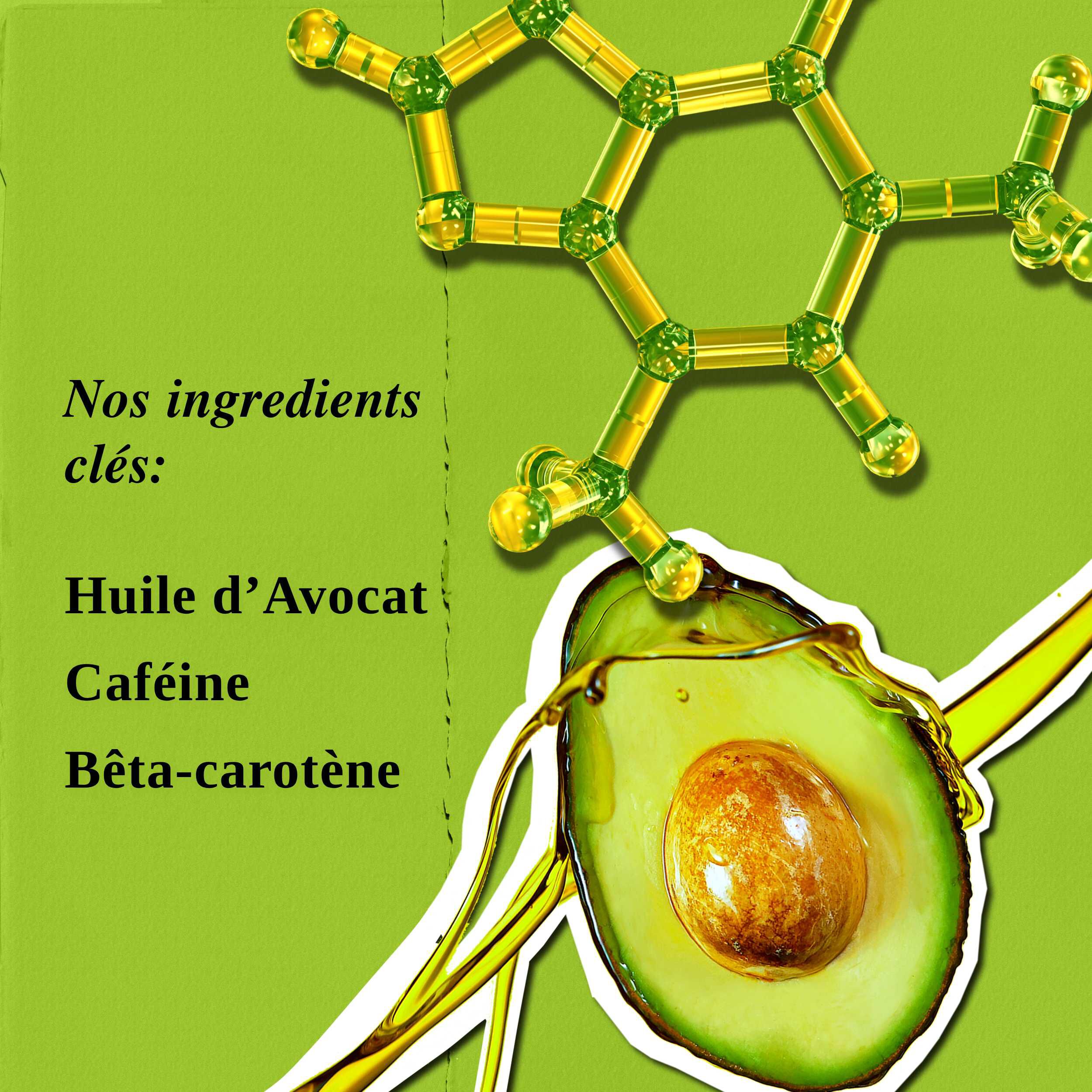 Ingredients du Soin Yeux Avocat Kiehl's - Cafeine, Huile d'Avocat