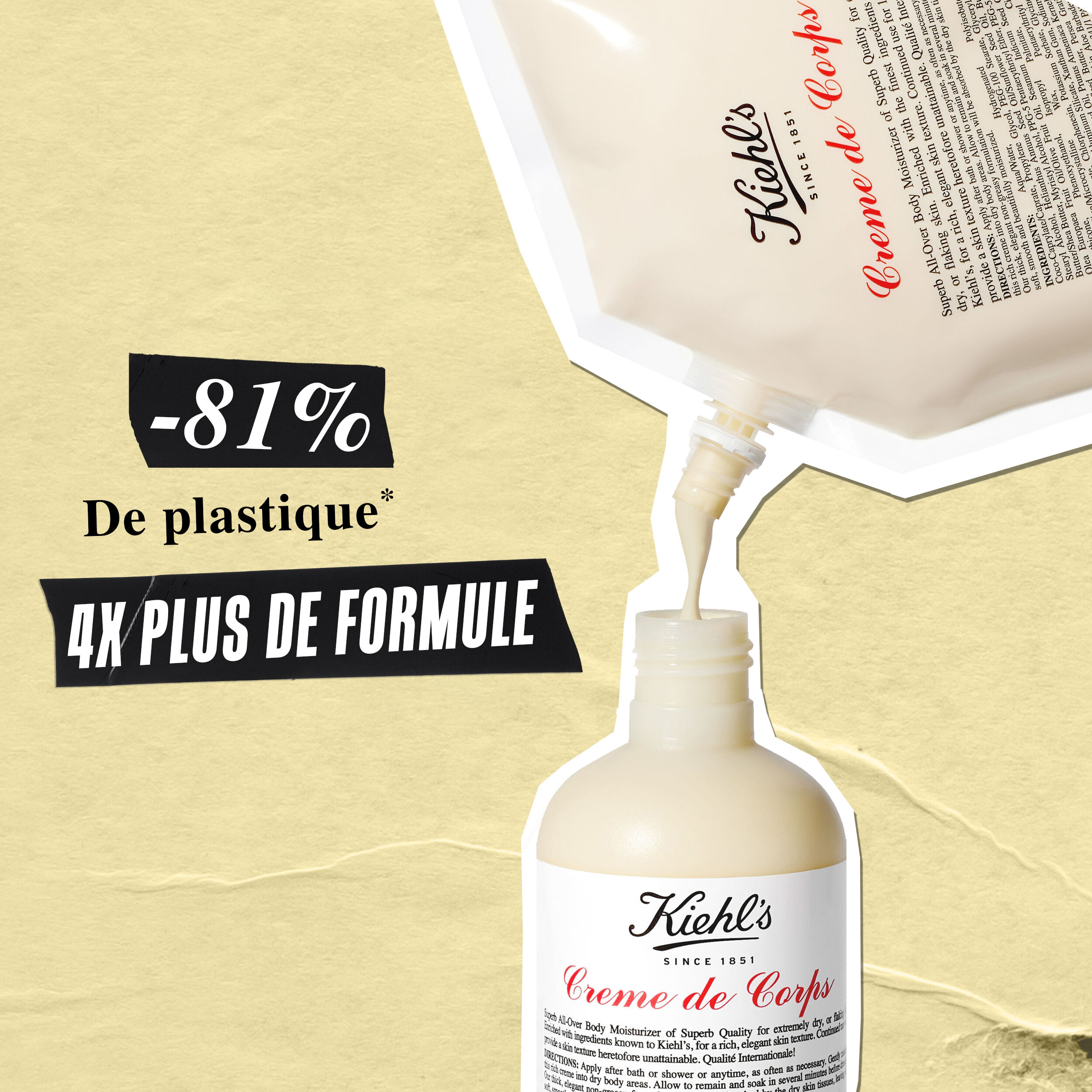 Eco-recharge du lait pour le corps Creme de Corps Kiehl's