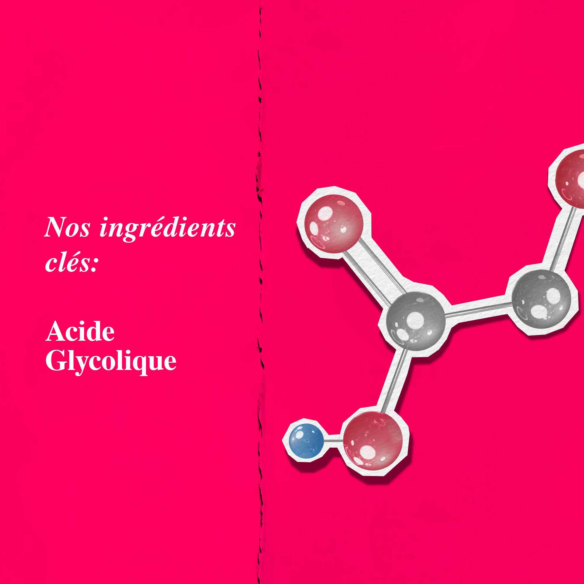 Graphique des ingredients cles mettant en avant l'acide glycolique.