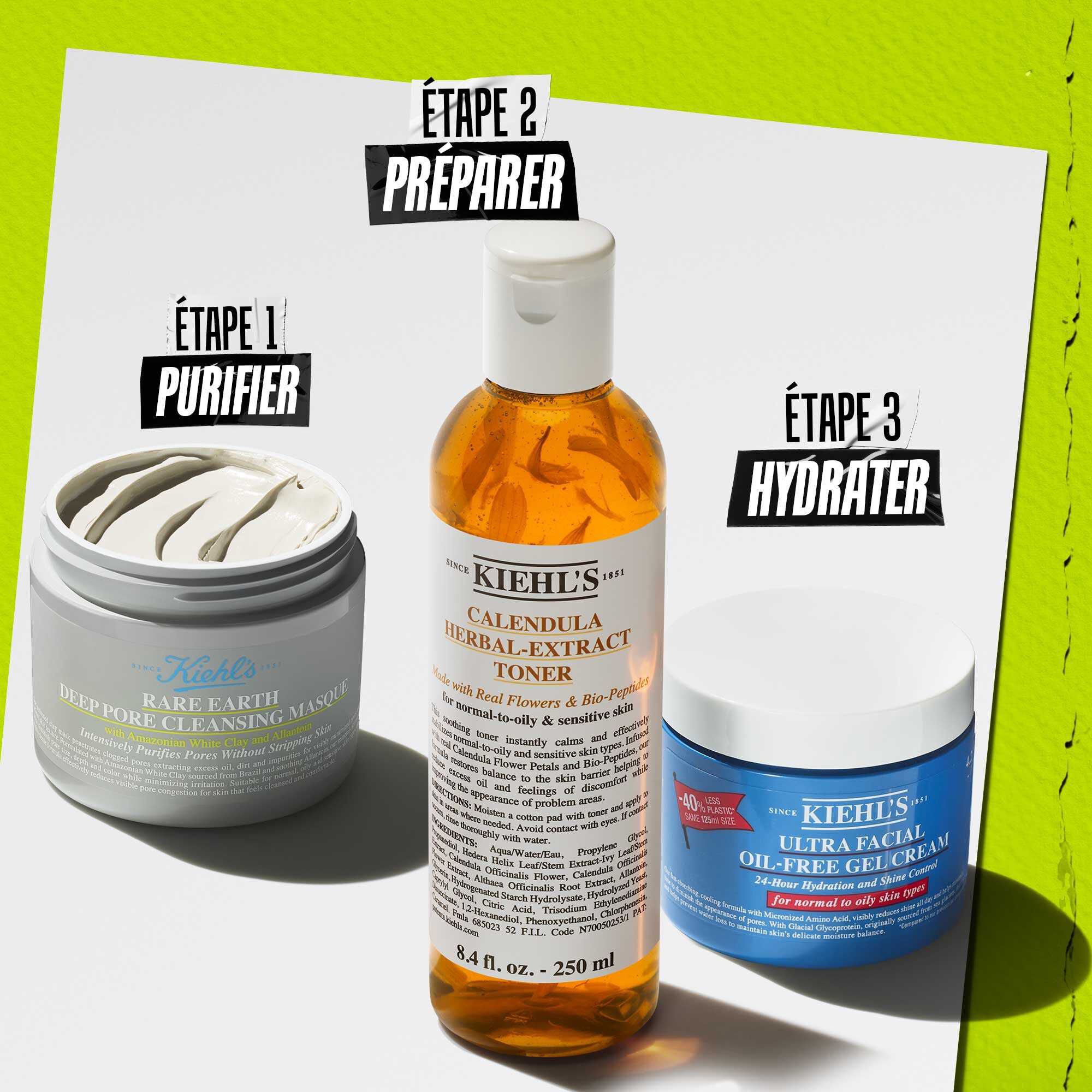 Illustration de la routine du Masque Nettoyant Rare Earth - Nettoyer, Tonifier, Purifier, Hydrater