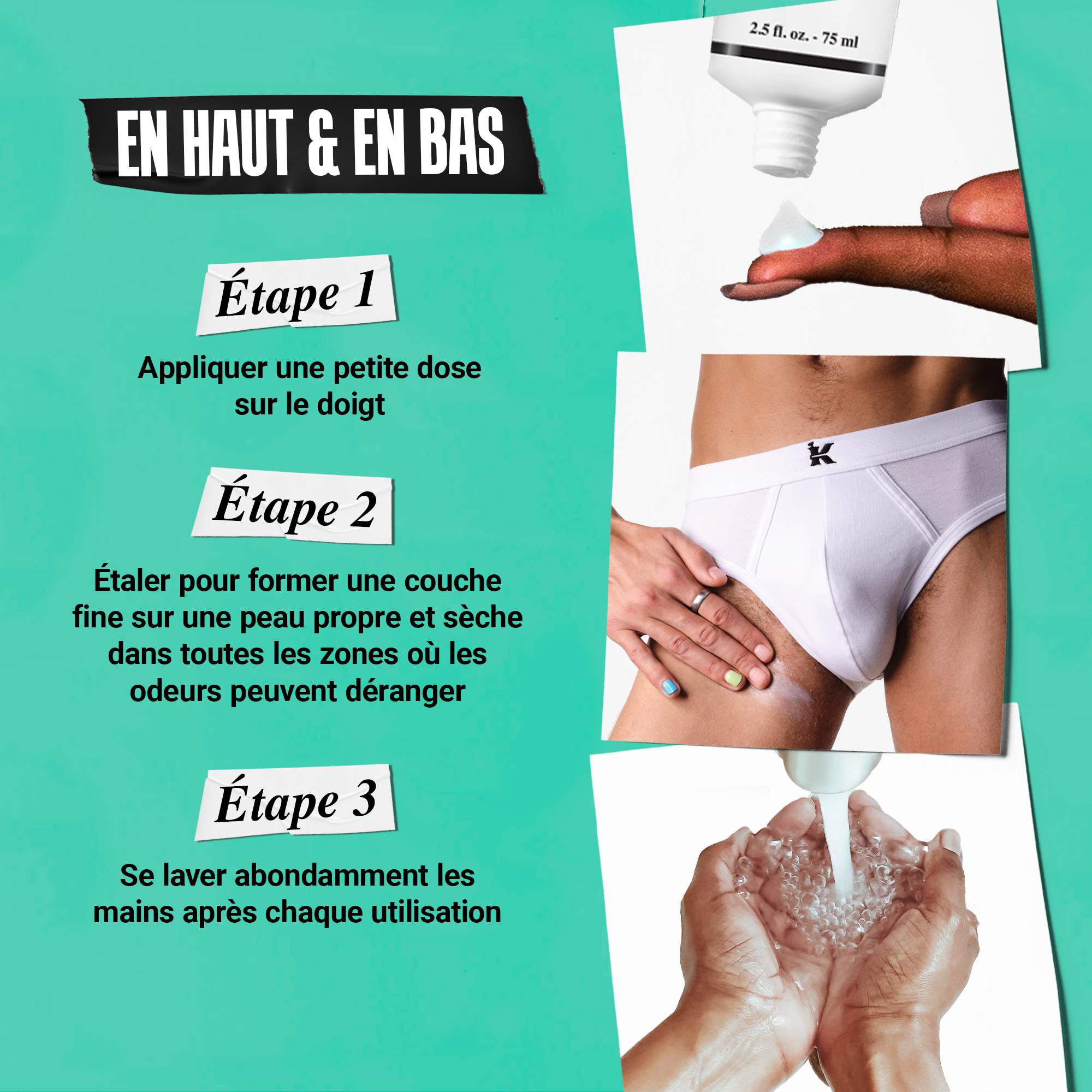 Kiehl’s Over & Under Cream-To-Powder Whole Body Deodorant tube, no cap – 2.5 fl oz/75 ml size