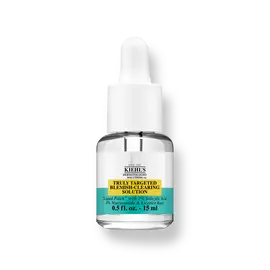 Un flacon de 15 ml de la solution Truly-Targeted Blemish-Clearing Solution de Kiehl's sur fond blanc.