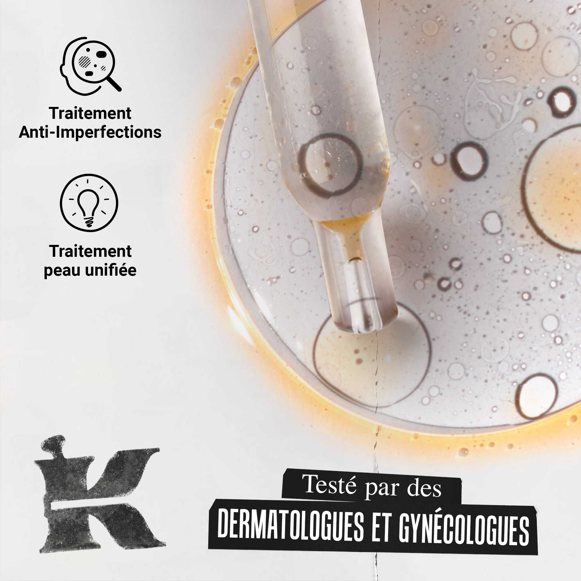 Closeup drop photo – Clearing Treatment, Tone-Evening Treatment