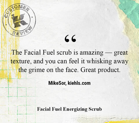 The Facial Fuel scrub is amazing — great texture, and you can feel it whisking away the grime on the face. Great product. —MikeSor, kiehls.com