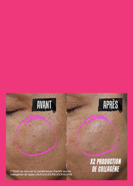 Kiehl's 1cc CollaShot Plump Serum – Image d'avant et apres l'utilisation du produit