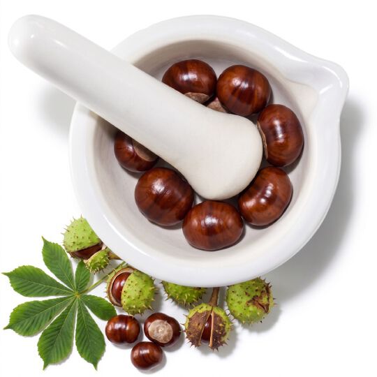 Mortier blanc avec des marrons