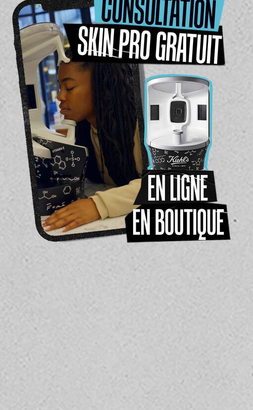 Analyse de la peau en boutique Kiehl’s – utilisation d’un appareil de diagnostic cutane avec une experte
