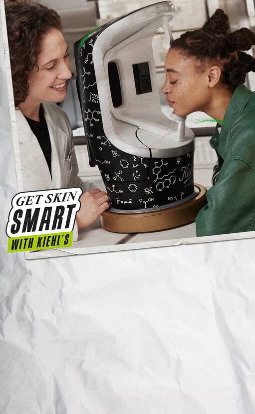 Analyse de la peau en boutique Kiehl’s – utilisation d’un appareil de diagnostic cutane avec une experte