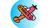 Logo colore de Kiehl's representant un avion stylise sur fond bleu.